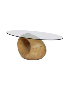 table basse ronde verre kae 120x70x40cm pds ciment