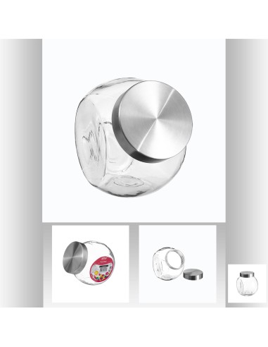 146693 - bocal pen ver+inox 0,65l nixo L. 14,3 x P. 8,5 x H. 13 cm