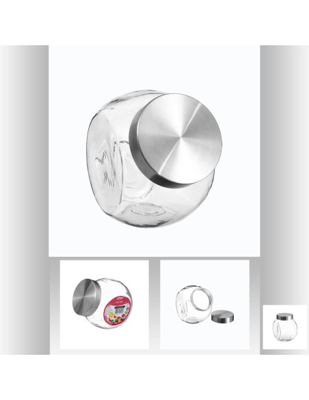 146693 - bocal pen ver+inox 0,65l nixo L. 14,3 x P. 8,5 x H. 13 cm