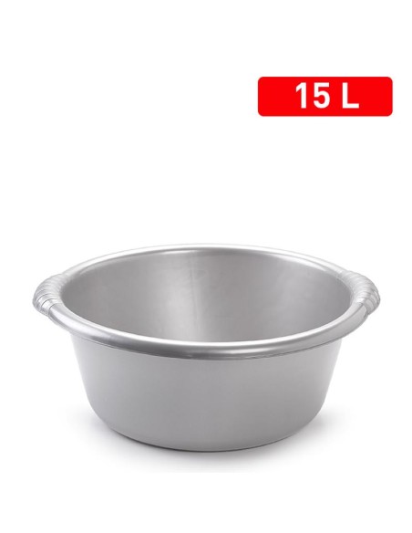 1150712-bassine ronde 15 l  argent