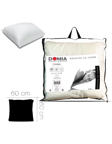d13965 - oreiller 70 % viscoelastique 60 x 60 cm