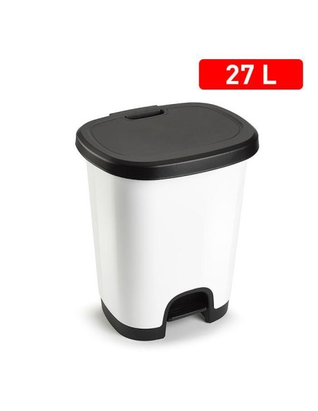 1206201 - poubelle avec pedale black 27 l blanc