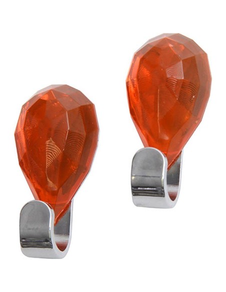 9210120-set de 2 crochets adhesifs deco diamant - orange