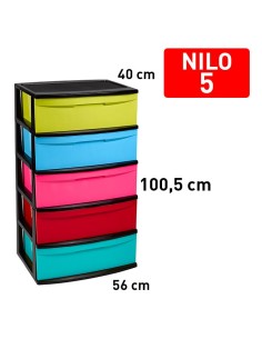 12234e0-bloc de rangement nilo 5 tiroirs negrocolor
