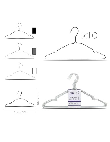 221190 - cintre metal x10    40.5 x 21.5 cm