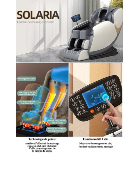 fauteuil massant krypton noir/or