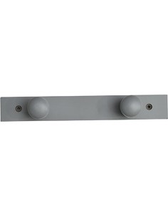 patere bois a fixer 2 crochets - gris