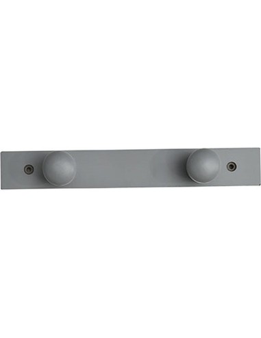 patere bois a fixer 2 crochets - gris