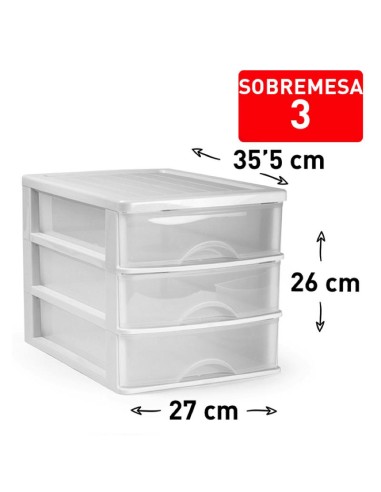 1112401 - bloc de rangement bureau 3 tiroirs blanc