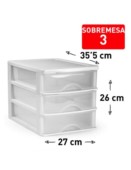 1112401 - bloc de rangement bureau 3 tiroirs blanc