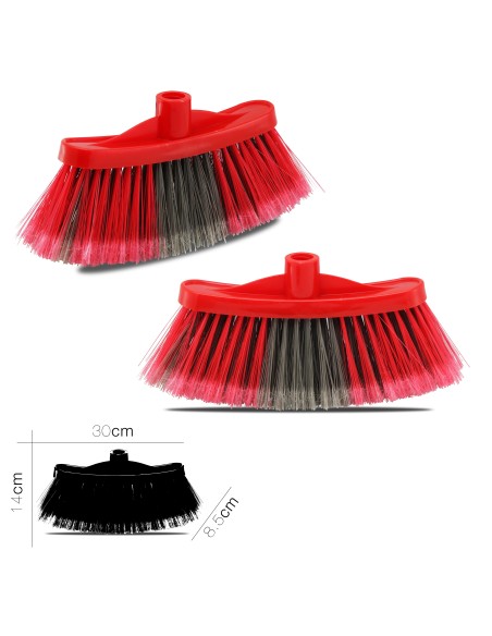 balai coral rouge (ss manche) 30 x 8.5 x h 14 cm