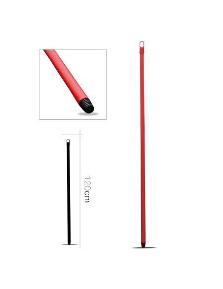manche a balai métallique rouge 120 cm