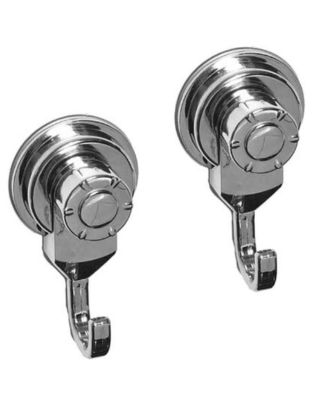 9718102 - set de 2 crochets abs sur ventouses - chrome