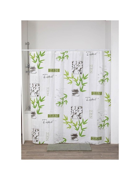 1103419 - rideau de douche peva 180x180 cm/12 anneaux blanc - intemporelle