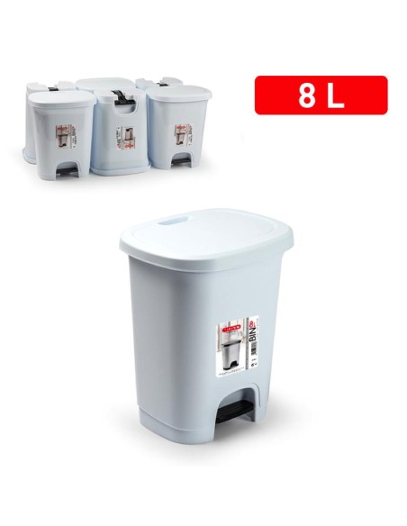 1223001 - poubelle é pedale color 8l blanc