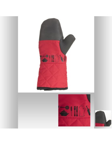 135293a - gant cuisine textile+neoprene L. 16,7 x P. 5 x H. 32 cm
