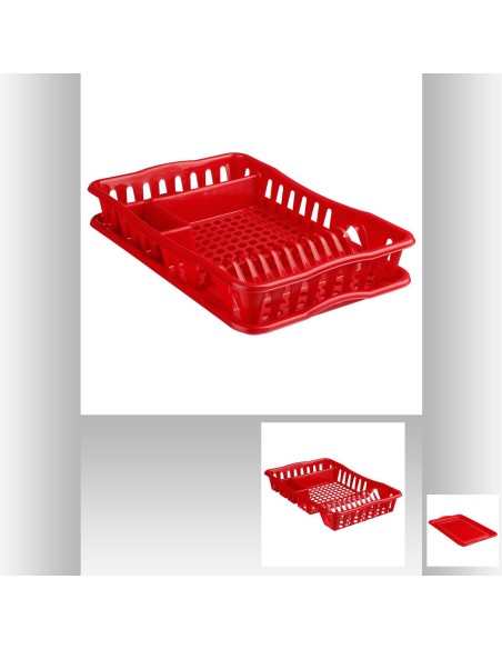 115179a-egouttoir 1niv pp rouge L. 32,5 x P. 49 x H. 9 cm