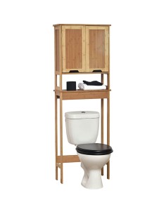 9904195 - meuble dessus wc bambou et mdf 2 portes/1 etagere interieure - mahe