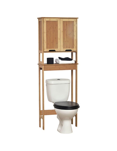 9904195 - meuble dessus wc bambou et mdf 2 portes/1 etagere interieure - mahe