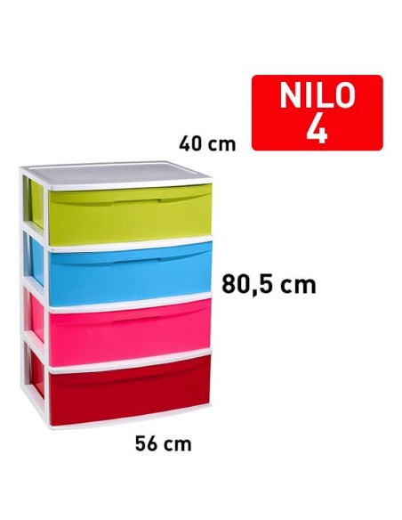 1223158 - bloc de rangement nilo 4 tiroirs blancolor