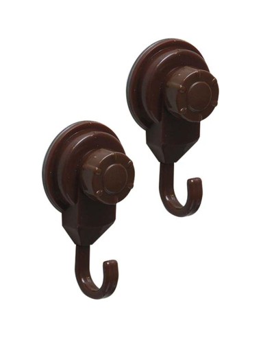 9714160 - set de 2 crochets promo pp sur ventouses - chocolat