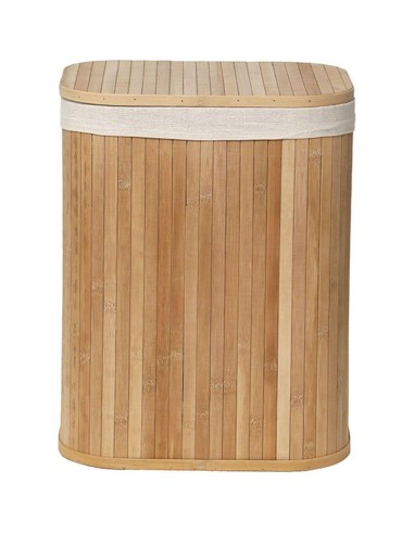 847419502 - paniere a linge rectangulaire pm bambou 36,5x28,5x47 cm - bambou/tis