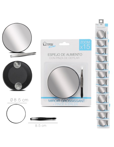 223810 - miroir grossissant ventouse/pince a epile