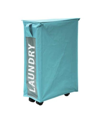 174546d-panier linge pm +roulette turq