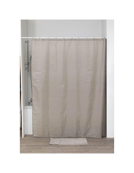 1204165 - rideau de douche polyester 180x200 cm/12 anneaux pp - taupe
