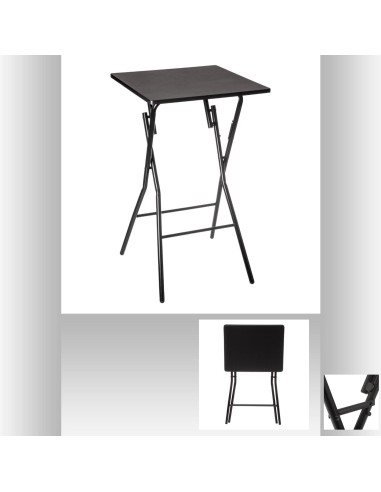 164658a - table bar pli 2p 60x60cm noir