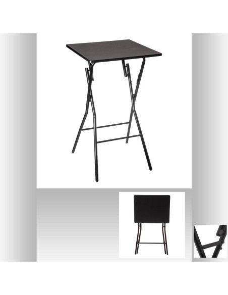 164658a - table bar pli 2p 60x60cm noir
