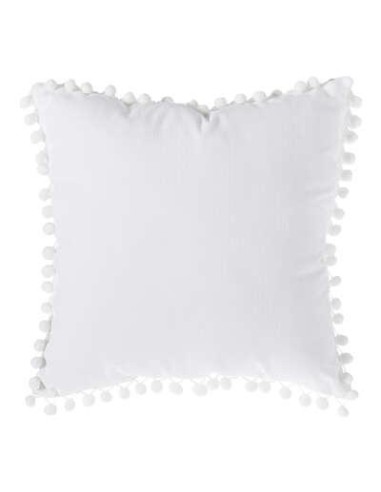 131656a - coussin pompons ivoire 40x40