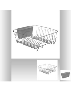 115191b - egouttoir 1niv met+pvc gris L. 37 x P. 33 x H. 13,5 cm