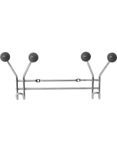 9637180 - patere metal 2 crochets a fixer decoration resine grise - chrome/gris