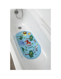 721425 - fond de baignoire imprime safari pvc/polyester 69x39 cm - enfantine