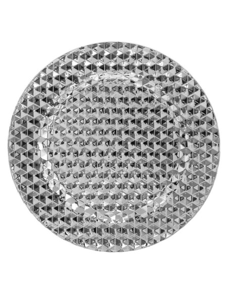 assiette presentation pixel 33cm argent