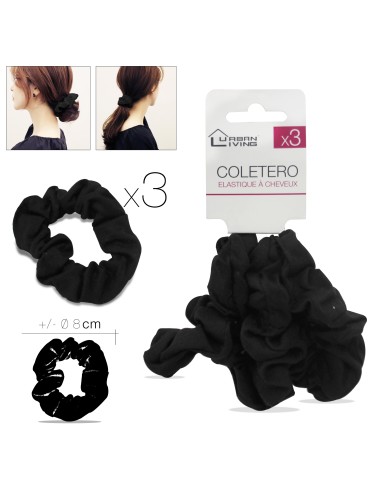 15673 - elastique a cheveux x3 diam 8 cm