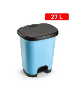 1206240 - poubelle avec pedale black 27 l bleu clair