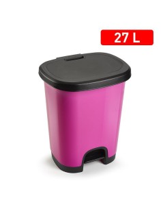 1206228 - poubelle avec pedale black 27 l rose
