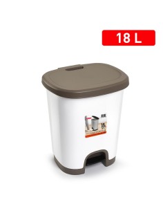 1225423-poubelle a pedale 18 l taupe