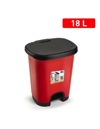 1230607 - poubelle avec pedale black 18l rouge