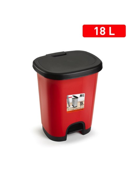 1230607 - poubelle avec pedale black 18l rouge