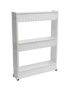 9899100 - meuble de rangement pp 3 niveaux sur roulettes - blanc