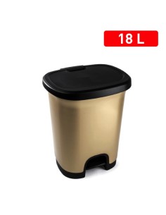 12306u5 - poubelle avec pedale black 18l oro