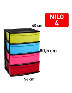 12231e0-bloc de rangement nilo 4 tiroirs negrocolor