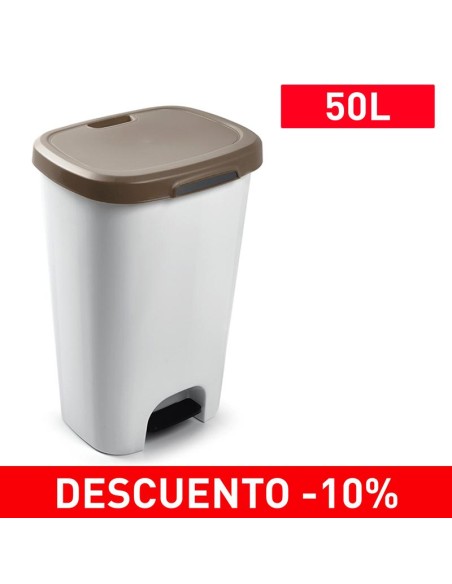 1214423-poubelle avec pedale 50l taupe