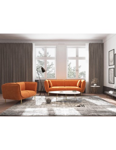 canape astoria 4 places/pieds noirs -terracota nea 42