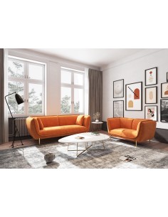 canape astoria 2 places/pieds noirs - gris nea 07