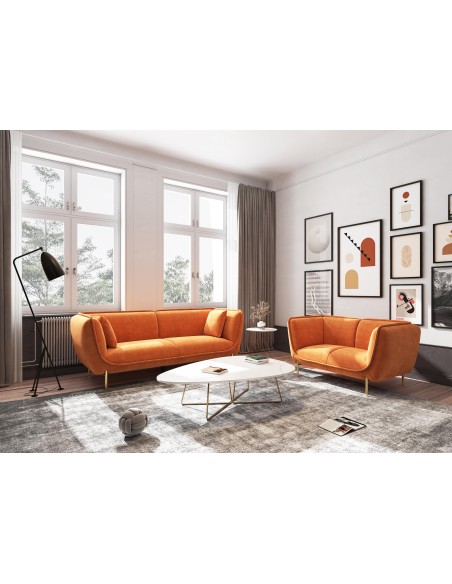 canape astoria 2 places/pieds noirs - gris nea 07