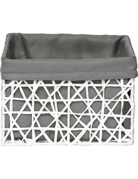 8419n10001 - panier tgm papier 21x18x14 cm - blanc/tissu gris